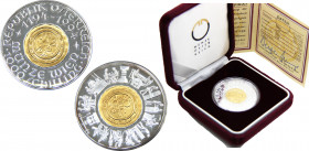 AUSTRIA 1994 800th Anniversary of the Vienna Mint, with13.18gr gold and 26.67gr silver 1000 SCHILLING SILVER PF 
KM# 3018