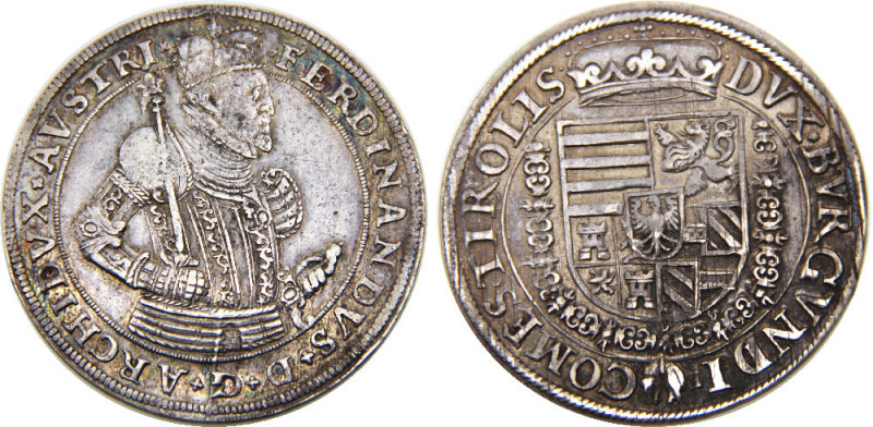 AUSTRIA ND (1577-1595) Ferdinand II,Tyrol,Hall mint 1 THALER SILVER VF28.2g 
MT...