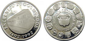 COLOMBIA 1991 Republic,Ibero-American Series,Bogotá mint,Proof(Mintage 70000 ) 10000 PESO SILVER PF27.1g 
KM# 284