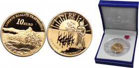 FRANCE 2005 Fifth Republic,200th Anniversary of the Victory of Austerlitz,Proof Rare(Mintage 451) 10 EURO GOLD PF6.41g 
KM# 1432