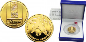 FRANCE 2007 Fifth Republic,2007 Rugby World Cup in France,Proof Rare(Mintage 500) 10 EURO GOLD PF8.45g 
KM# 1485