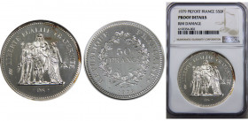 FRANCE 1979 Third Republic,Hercules,Paris mint,Very Rare(Mintage 30) 50 FRANCS Platinum PF 
F# 427P/7P