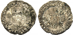 FRANCE 1547-1599 D Henry II,Kingdom,Lyon mint DOUZAIN BILLON VF2.4g 
Dy# 997