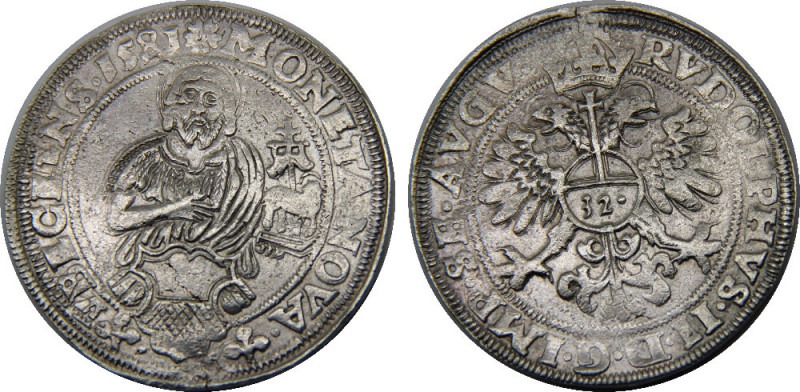 GERMAN STATES 1581 Rudolf II,Free Hanseatic city of Lübeck 1 THALER SILVER XF28....