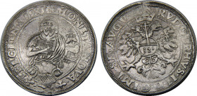 GERMAN STATES 1581 Rudolf II,Free Hanseatic city of Lübeck 1 THALER SILVER XF28.9g 
Dav EC I# 9411