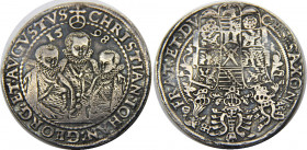 GERMAN STATES 1598 HB Christian II, Johann-Georg and Augustus,Saxony-Albertinian 1 THALER SILVER VF29.2g 
Dav ECT# 9820