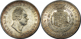 GERMAN STATES 1837 A William IV,Hannover ,Kingdom 1 THALER SILVER XF17g 
KM# 169