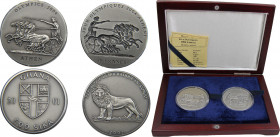 GHANA 2001 Fantasy currency,2 Lots,Jeux Olympiques 2004 Athenes-Lion/Quadriga,Concave 500 SIKA SILVER UNC