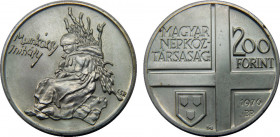HUNGARY 1976 BP People's Republic,,Painter Series - Mihály Munkácsy,Budapest mint 200 FORINT SILVER MS28.2g 
KM# 607