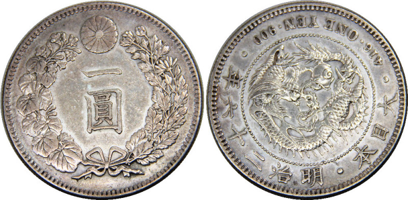 JAPAN 26 (1893) Meiji,Empire 1 YEN SILVER XF27.1g 
Y# A25.3