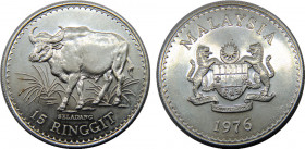 MALAYSIA 1976 Agong VI, Federal elective constitutional monarchy,Conservation,Royal Mint(Mintage 40000) 15 RINGGIT SILVER MS28.6g 
KM# 19