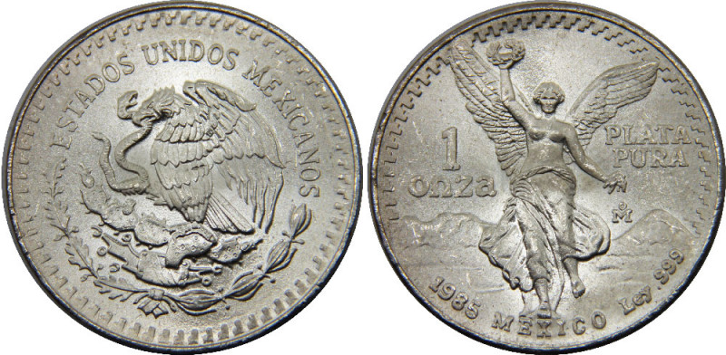 MEXICO 1985 Mo United Mexican States,"Libertad" Silver Bullion Coinage 1 ONZA SI...