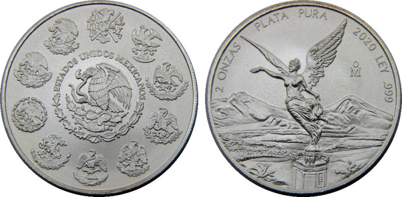 MEXICO 2020 Mo United Mexican States,"Libertad" Silver Bullion Coinage 1 ONZA SI...