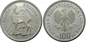 POLAND 1979 MW People's Republic,Environmental Protection - Chamois,Proof(Mintage 20000) 100 ZLOTYCH SILVER PF16.6g 
Y# 105
