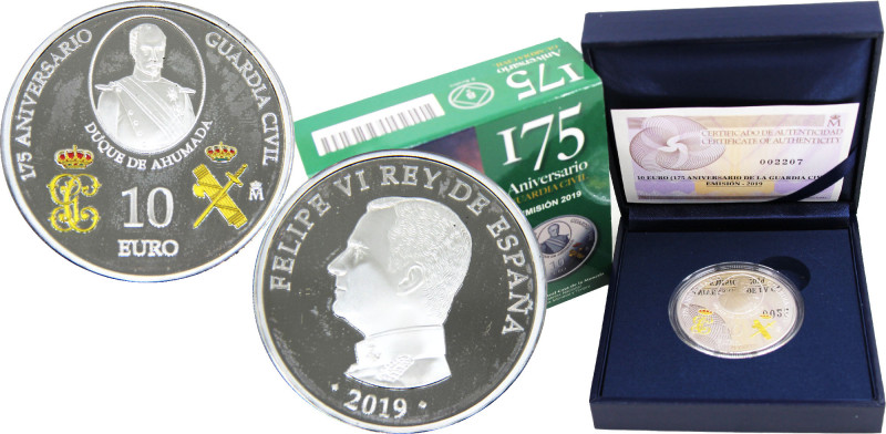 SPAIN 2019 M Felipe VI,175th anniversary Civil Guard,Proof Coloured(Mintage 7500...