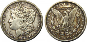 UNITED STATES 1883 "Morgan Dollar",Philadelphia mint 1 DOLLAR SILVER XF26.6g 
KM# 110