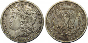 UNITED STATES 1887 O "Morgan Dollar",New Orleans mint 1 DOLLAR SILVER XF26.7g 
KM# 110