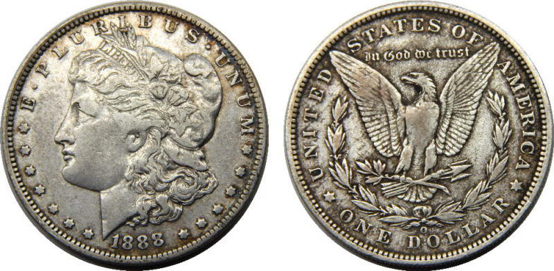 UNITED STATES 1888 O "Morgan Dollar",New Orleans mint 1 DOLLAR SILVER XF26.7g 
...