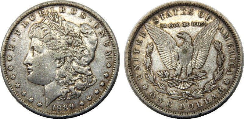 UNITED STATES 1889 O "Morgan Dollar",New Orleans mint 1 DOLLAR SILVER XF26.7g 
...