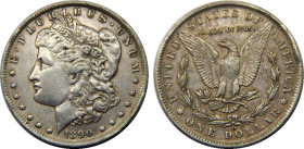 UNITED STATES 1890 O "Morgan Dollar",New Orleans mint 1 DOLLAR SILVER AU26.7g 
KM# 110
