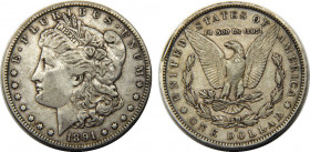 UNITED STATES 1891 S "Morgan Dollar",San Francisco mint, bump 1 DOLLAR SILVER XF26.7g 
KM# 110
