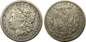 UNITED STATES 1892 O "Morgan Dollar",New Orleans mint 1 DOLLAR SILVER VF26.6g 
KM# 110