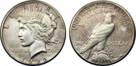 UNITED STATES 1922 S "Peace Dollar",San Francisco mint 1 DOLLAR SILVER XF26.8g 
KM# 150