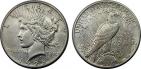 UNITED STATES 1928 S "Peace Dollar",San Francisco mint 1 DOLLAR SILVER AU26.7g 
KM# 150