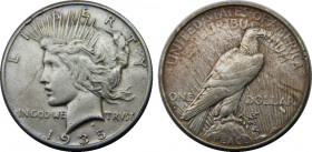 UNITED STATES 1935 S "Peace Dollar",San Francisco mint 1 DOLLAR SILVER XF26.7g 
KM# 150