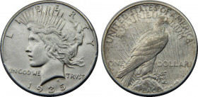 UNITED STATES 1935 S "Peace Dollar",San Francisco mint 1 DOLLAR SILVER AU26.8g 
KM# 150