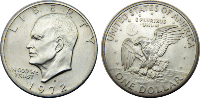 UNITED STATES 1972 S "Eisenhower Dollar",Silver Collectors' Issue,San Francisco ...