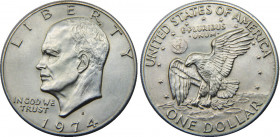 UNITED STATES 1974 S "Eisenhower Dollar",Silver Collectors' Issue,San Francisco mint 1 DOLLAR SILVER MS24.4g 
KM# 203a