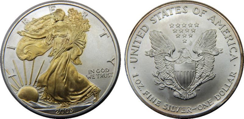 UNITED STATES 2003 "American Silver Eagle",1 oz. Bullion Coin,Philadelphia mint,...