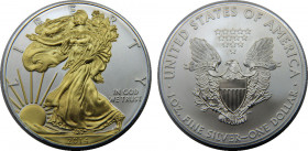 UNITED STATES 2014 "American Silver Eagle",1 oz. Bullion Coin,Philadelphia mint,Giding 1 DOLLAR SILVER MS31.3g 
KM# 273