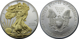 UNITED STATES 2015 "American Silver Eagle",1 oz. Bullion Coin,Philadelphia mint,Giding 1 DOLLAR SILVER MS31.3g 
KM# 273