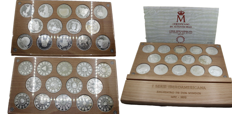 SPAIN 1991-1992 Ibero-American Series I Proof Set 14 countries SILVER PF