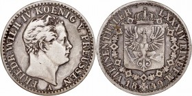 MONEDAS CENTROEUROPEAS 
ALEMANIA
1/6 Taler. AR. Prusia. 1849 A. KM.436,2. MBC+/MBC