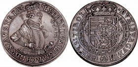 MONEDAS CENTROEUROPEAS 
AUSTRIA
LEOPOLDO V
Taler. AR. Hall. 1632. Ley. en rev. TIROLI. 28,63 g. DAV.3338. MBC+