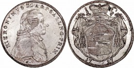 MONEDAS CENTROEUROPEAS 
AUSTRIA
1/2 Taler. AR. Salzburgo. 1797 M. Hieronymus Von Colloredo (1772-1803). 14,01 g. Zöttl 3258. MBC+