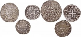 MONEDAS MEDIEVALES
FRANCIA
FELIPE III
Lote de 3 monedas. VE. (1270-1280). Dinero DUP.204 (2) y Gros Tournois. MBC-