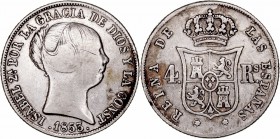 MONARQUÍA ESPAÑOLA
ISABEL II
4 Reales. AR. Madrid. 1853. Cal.300. BC+