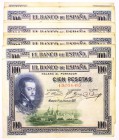 BILLETES
BANCO DE ESPAÑA
100 Pesetas. 1 julio 1925. Series. Lote de 13 billetes. Serie A (2), serie B (5) y serie C (6). ED.323a. Imprescindible exa...