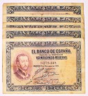 BILLETES
BANCO DE ESPAÑA
25 Pesetas. 12 octubre 1926. Sin serie. Lote de 5 billetes. ED.325. Imprescindible examinar. BC-