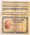 BILLETES
BANCO DE ESPAÑA
25 Pesetas. 12 octubre 1926. Sin serie. Lote de 8 billetes. ED.325. Imprescindible examinar. RC a MC