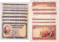 BILLETES
BANCO DE ESPAÑA
25 Pesetas. 12 octubre 1926. Lote de 8 billetes. Serie A (2) y serie B (6). ED.325a. Imprescindible examinar. MBC a MBC-