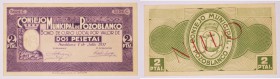 BILLETES
BILLETES LOCALES
Pozoblanco, C.M. 1 julio 1937. 2 Pesetas. Serie C. Con ley. NULO en rev. EBC-