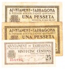 BILLETES
BILLETES LOCALES
Tarragona, Ay. 18 mayo 1937. 25 Céntimos y 1 Peseta (2). MBC+ a BC-