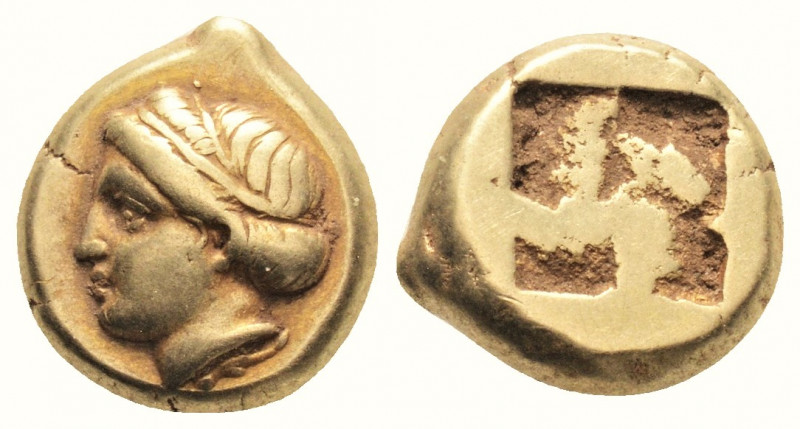 Greek
IONIA, Phokaia. (Circa 478-387 BC).
EL Hekte (11.3mm 2.54g)
Young female h...