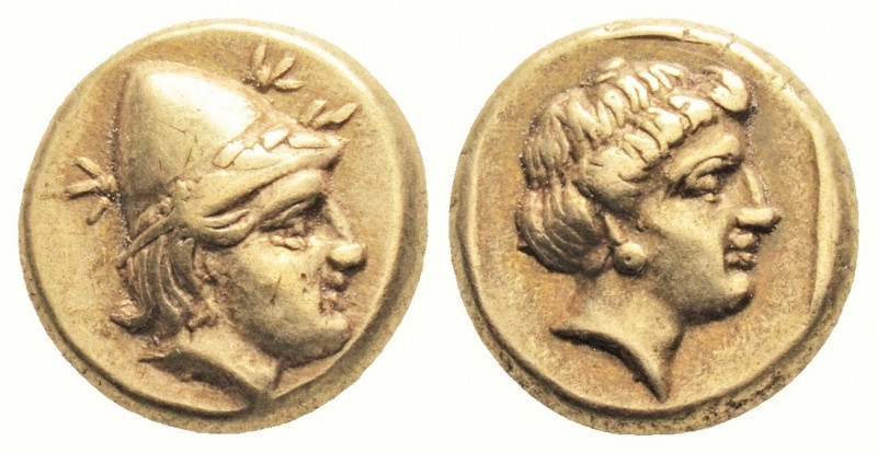 Greek
LESBOS. Mytilene. (Circa 377-326 BC). 
EL Hekte (10.6 mm, 2.53 g). 
Head o...