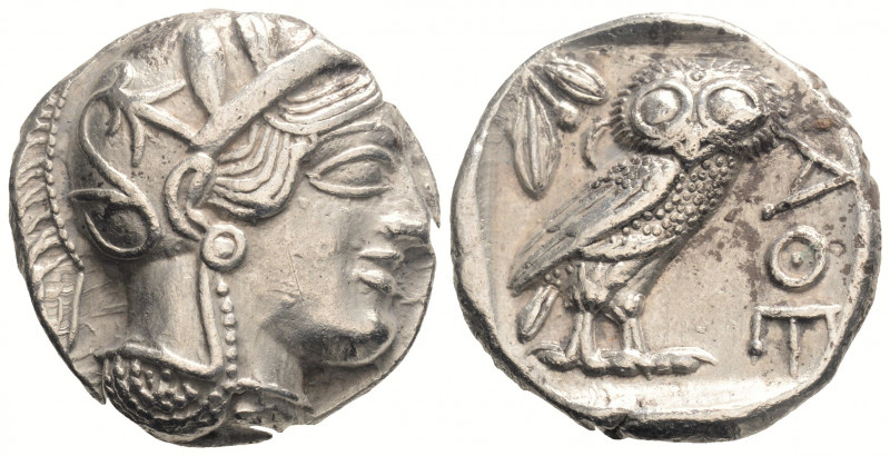Greek
ATTICA. Athens. (Circa 449-404 BC).
AR Tetradrachm (24.7mm 17.16g)
Head of...